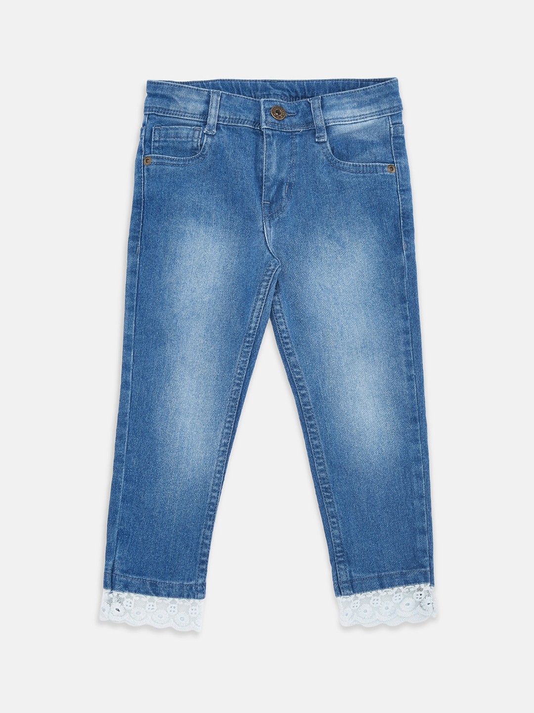 

Pantaloons Junior Girls Blue Light Fade Pure Cotton Jeans