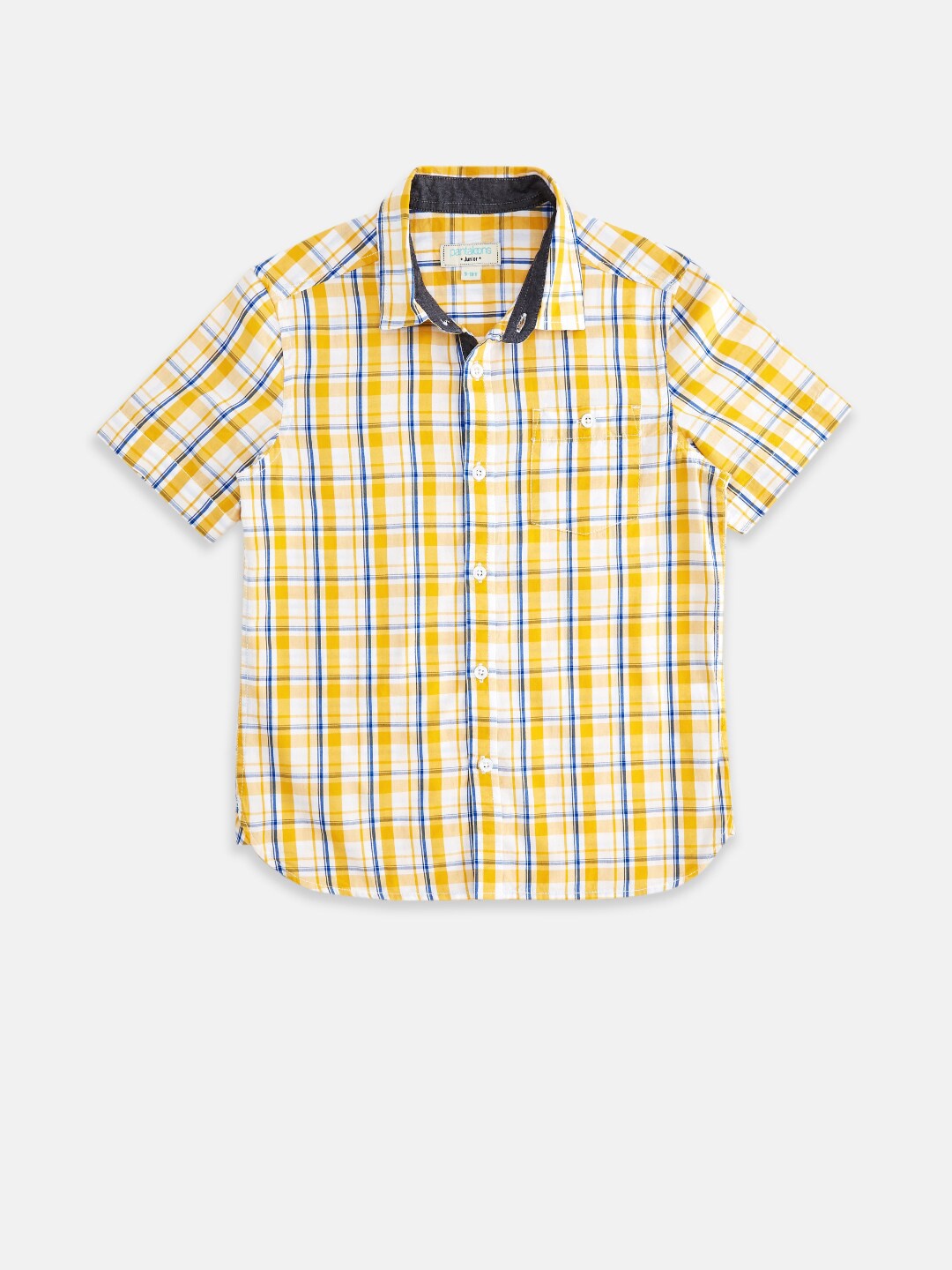

Pantaloons Junior Boys Yellow Tartan Checks Checked Casual Shirt