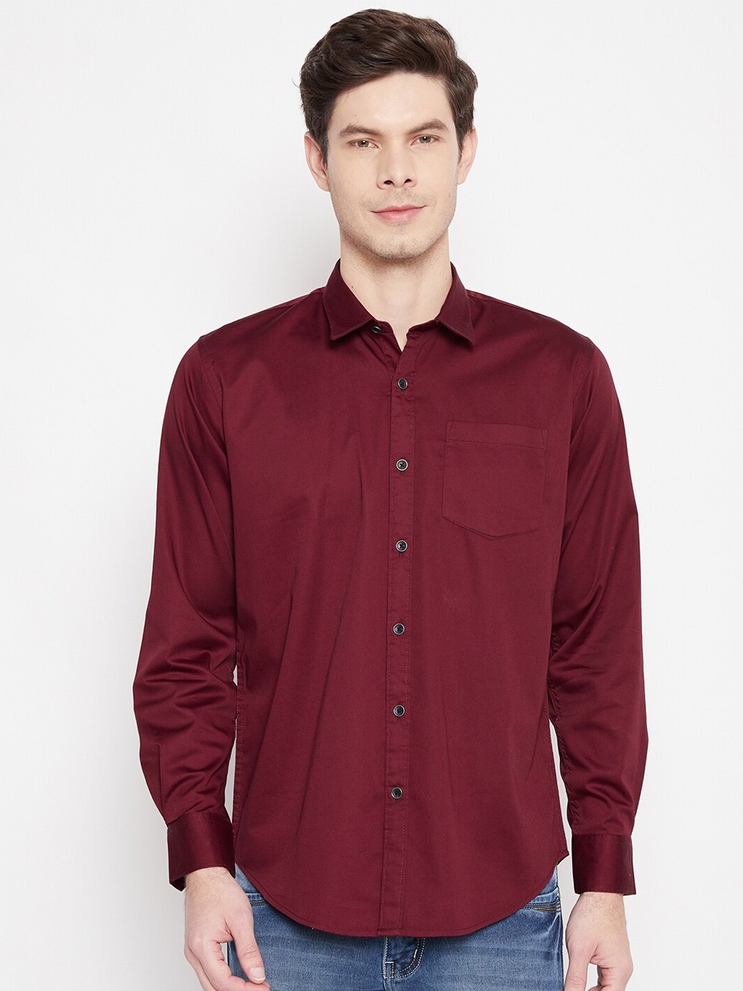 

Duke Men Maroon Slim Fit Cotton Casual Shirt