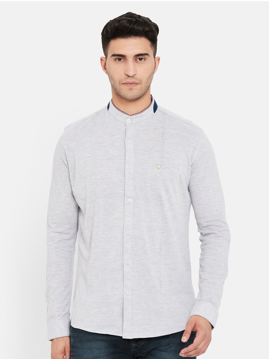 

Duke Men Grey Slim Fit Casual Shirt