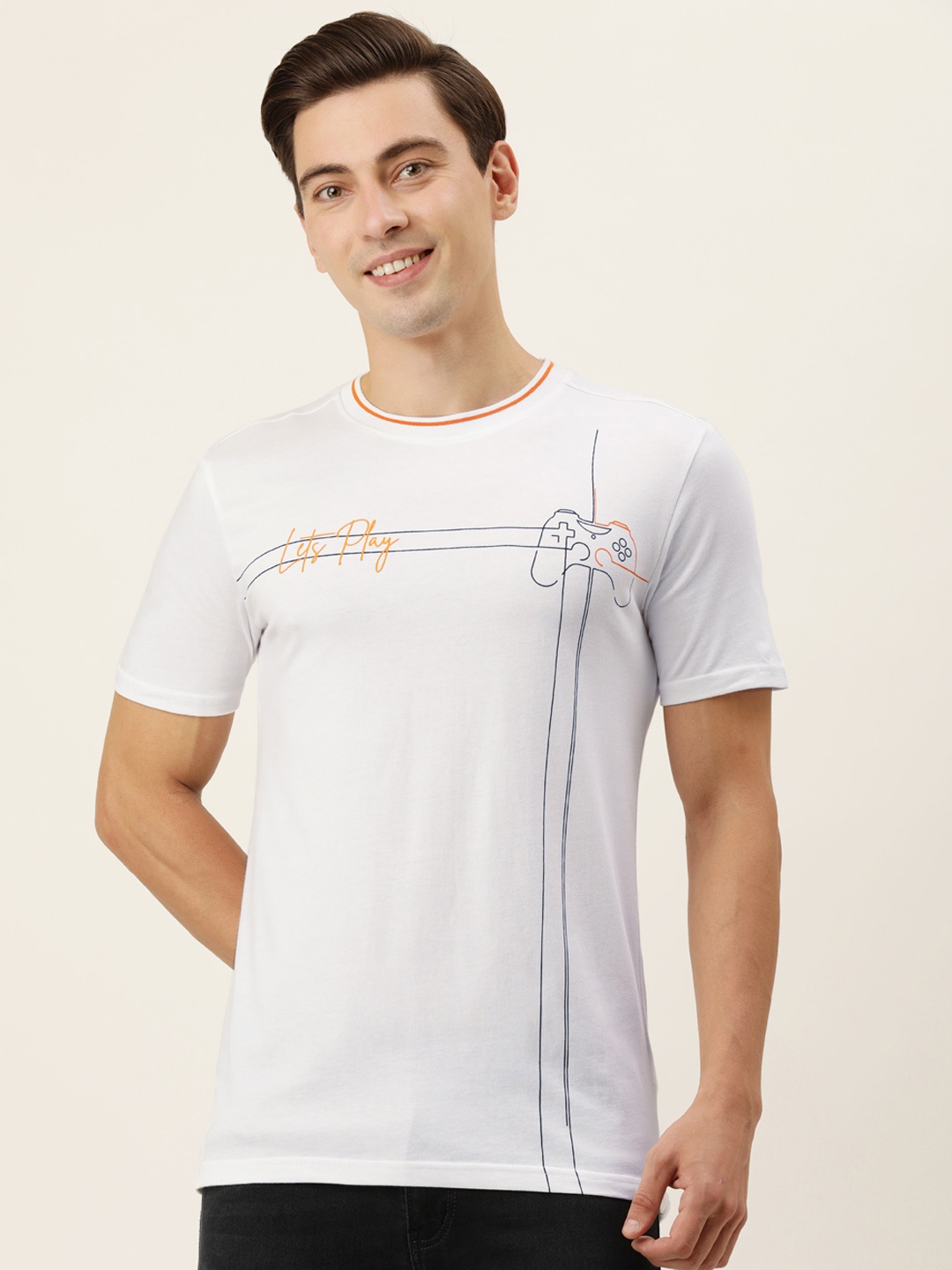 FOREVER 21 Men White Typography Printed T-shirt