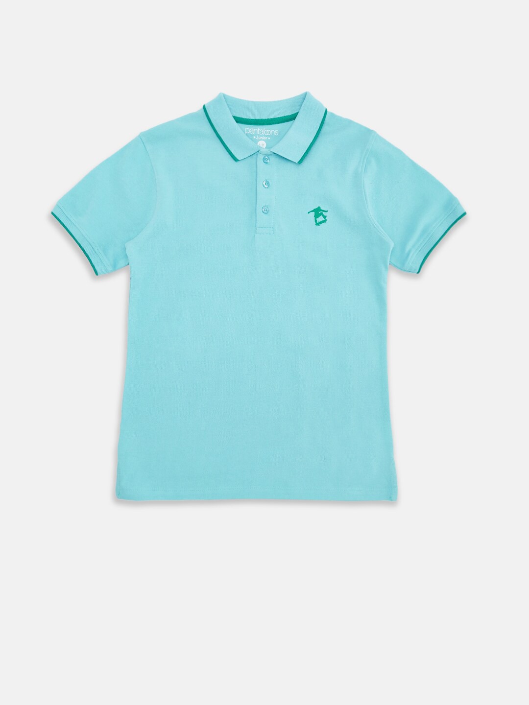 

Pantaloons Junior Boys Blue Polo Collar Pure Cotton T-shirt