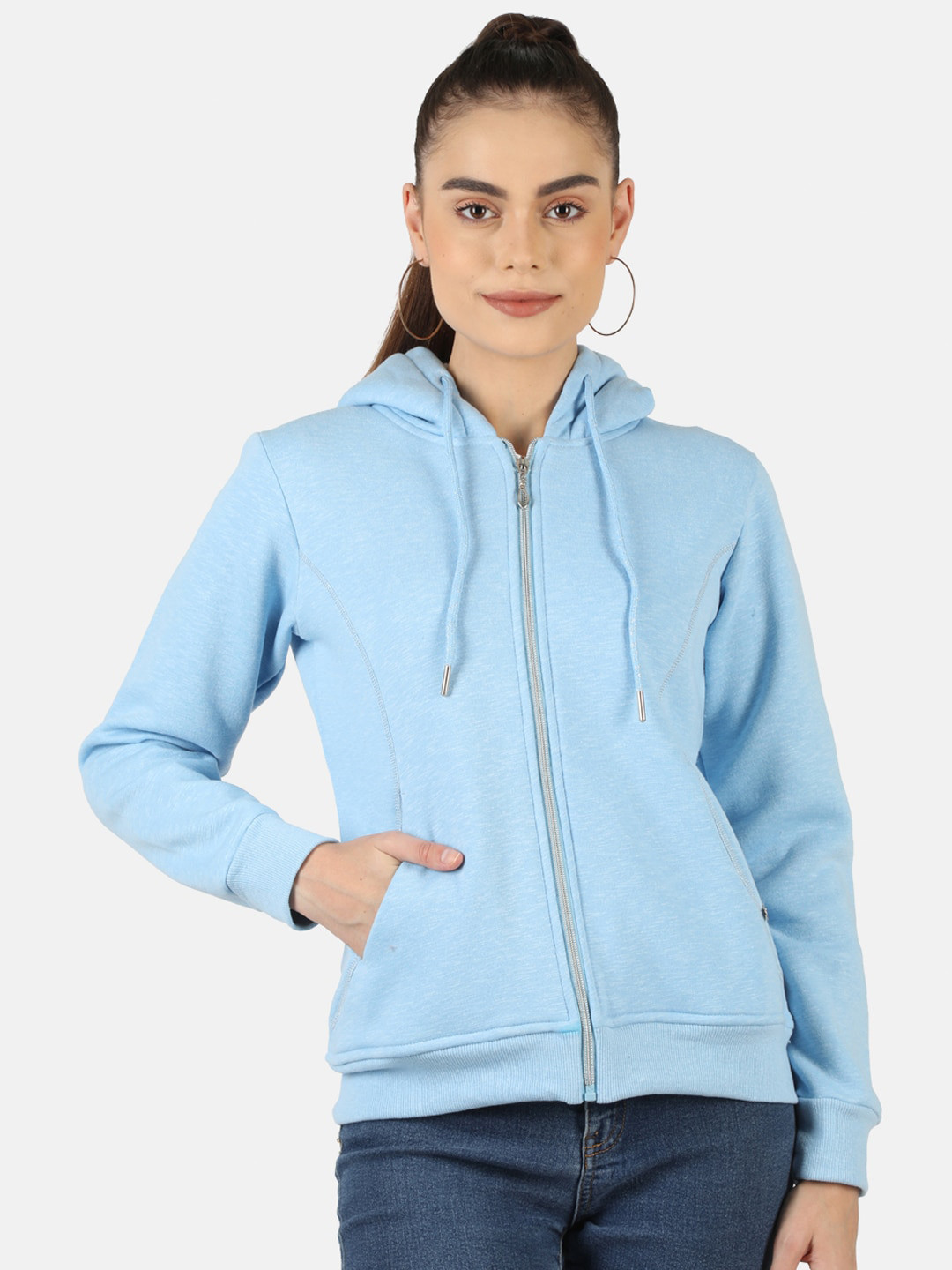 

Monte Carlo Women Turquoise Blue Hooded Sweatshirt
