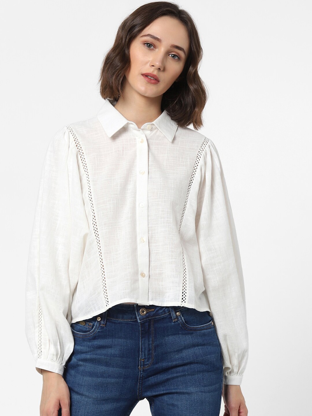 

ONLY Women White Casual Shirt