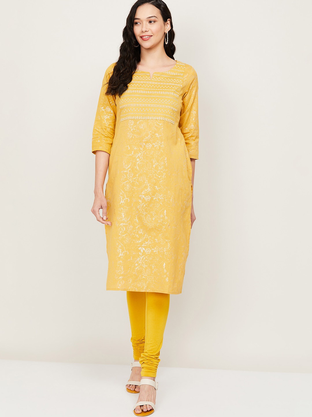 

Melange by Lifestyle Women Yellow Ethnic Motifs Kurta