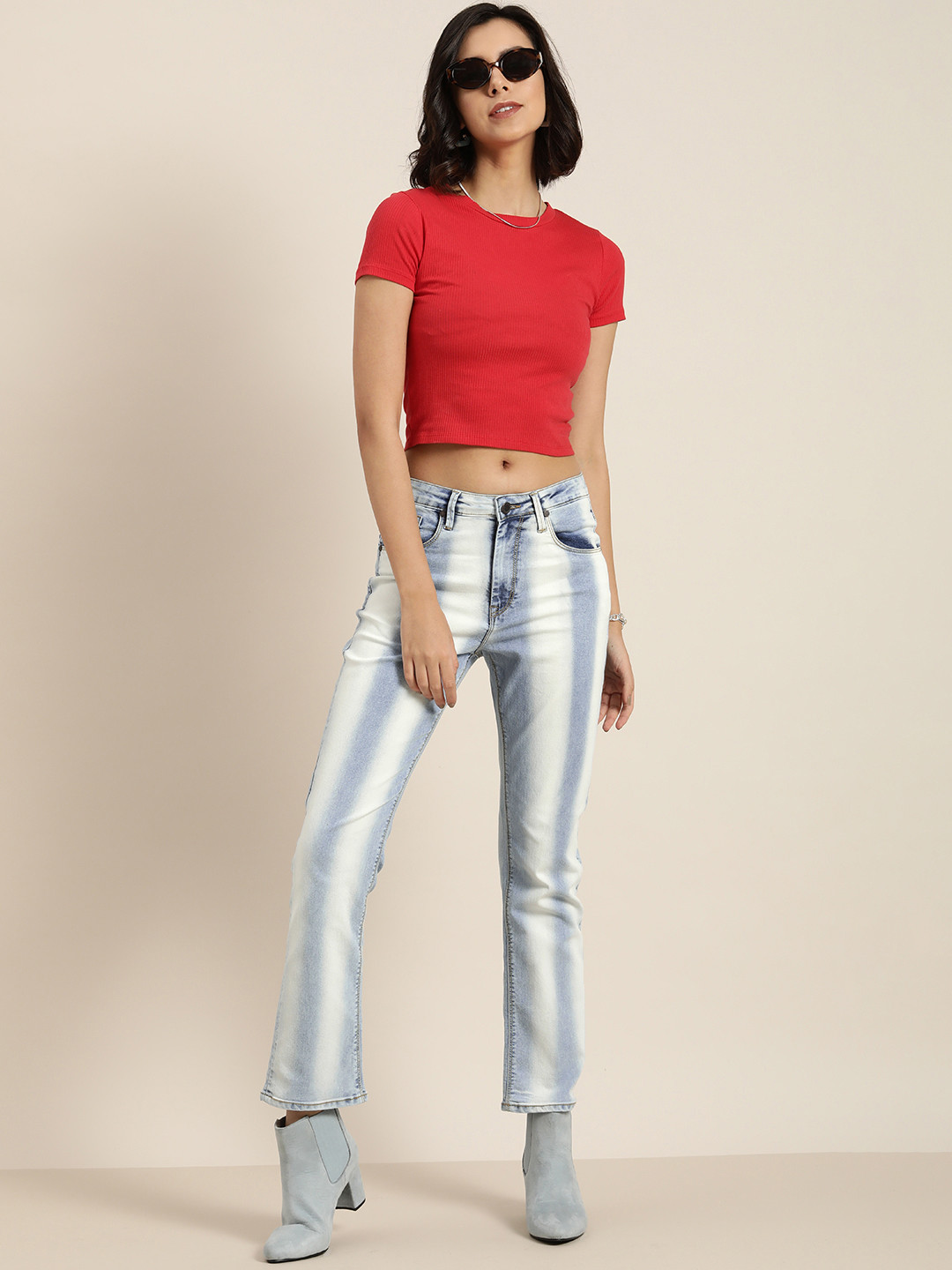 

Moda Rapido Women Blue High-Rise Colourblocked Stretchable Jeans
