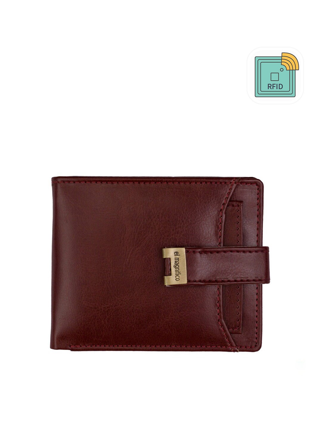 

EL MAGNIFICO Men Brown RFID Protected Two Fold Wallet