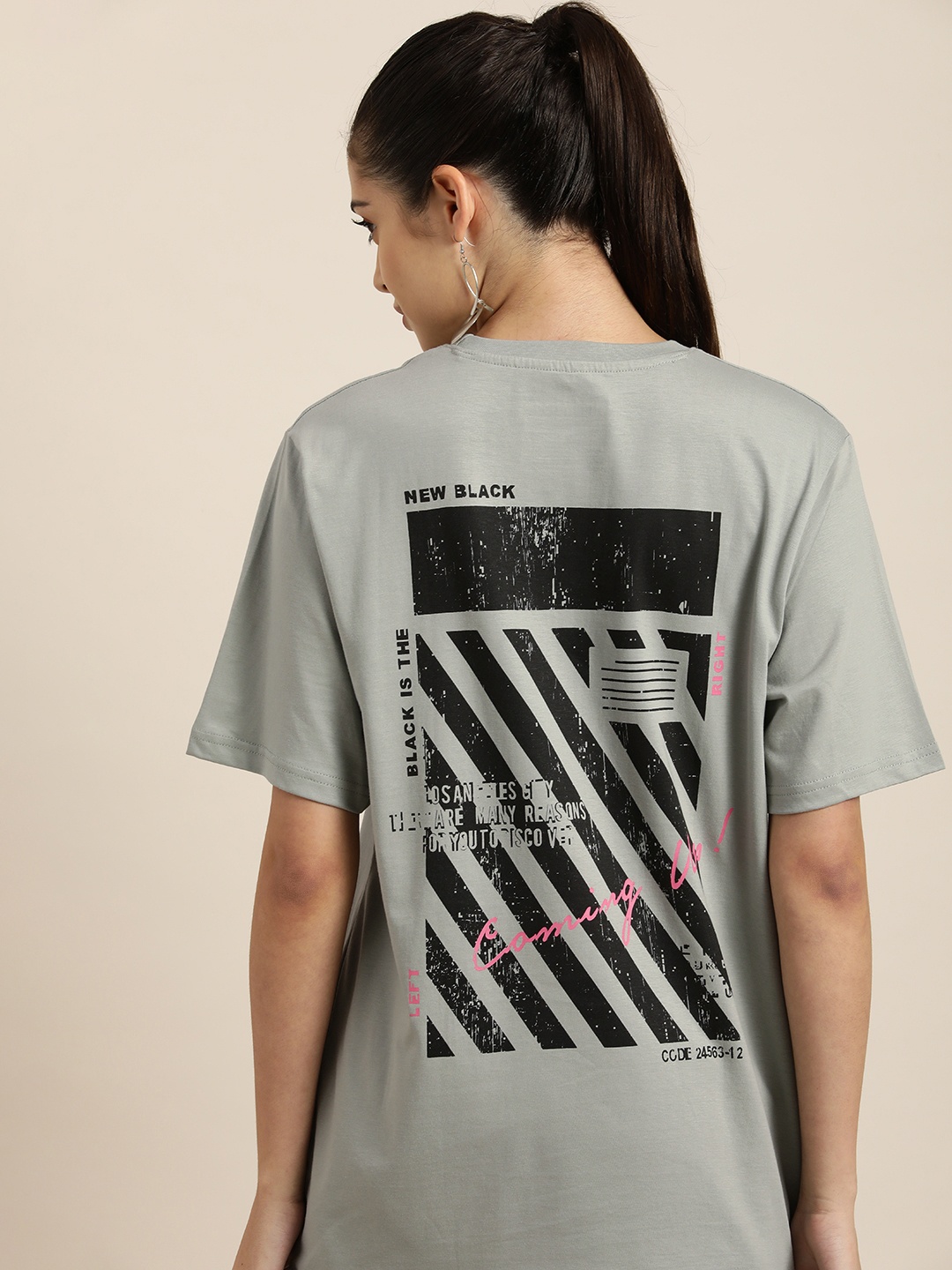 

DILLINGER Women Grey Printed T-shirt