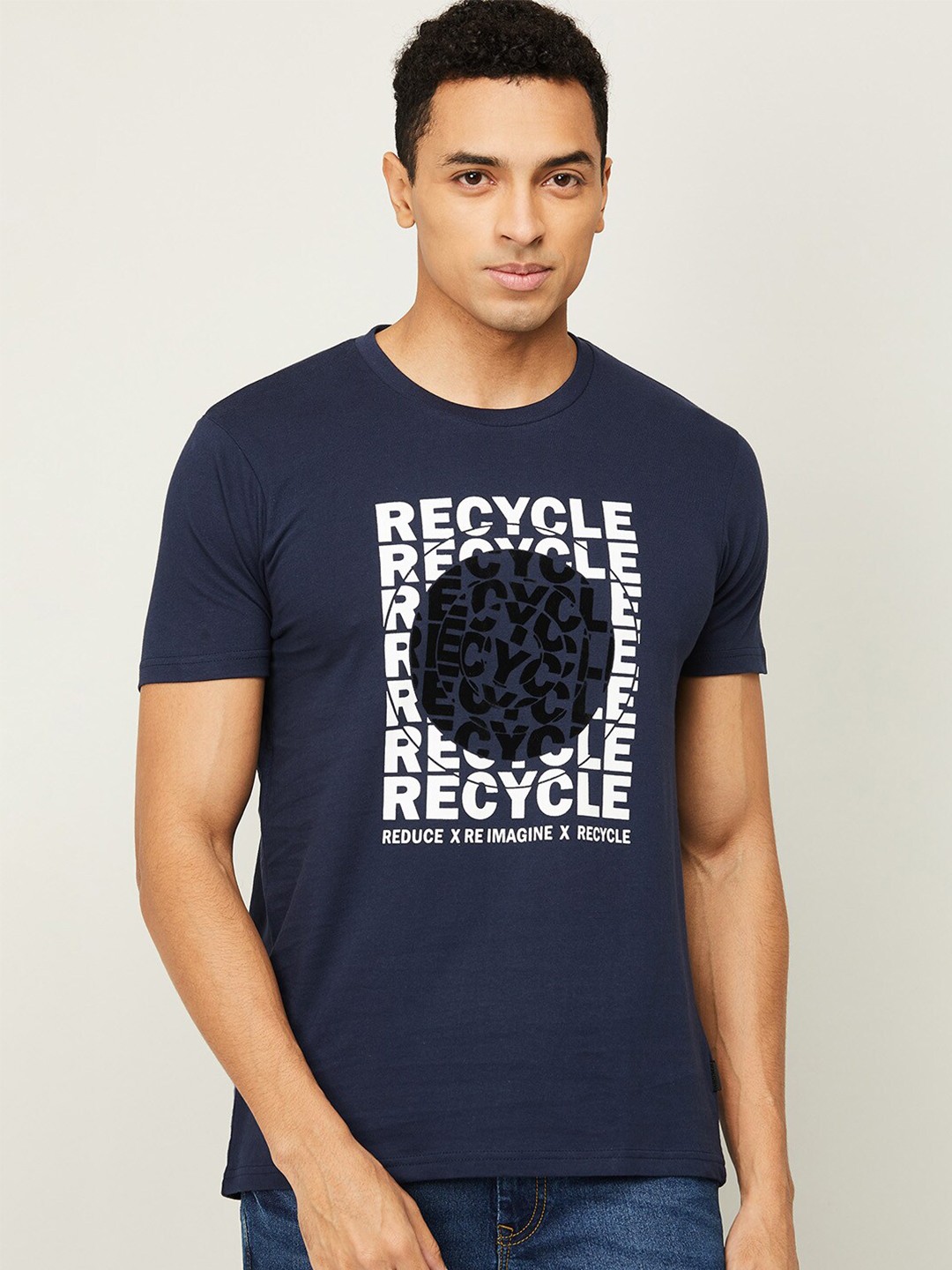 

Bossini Men Navy Blue Printed T-shirt