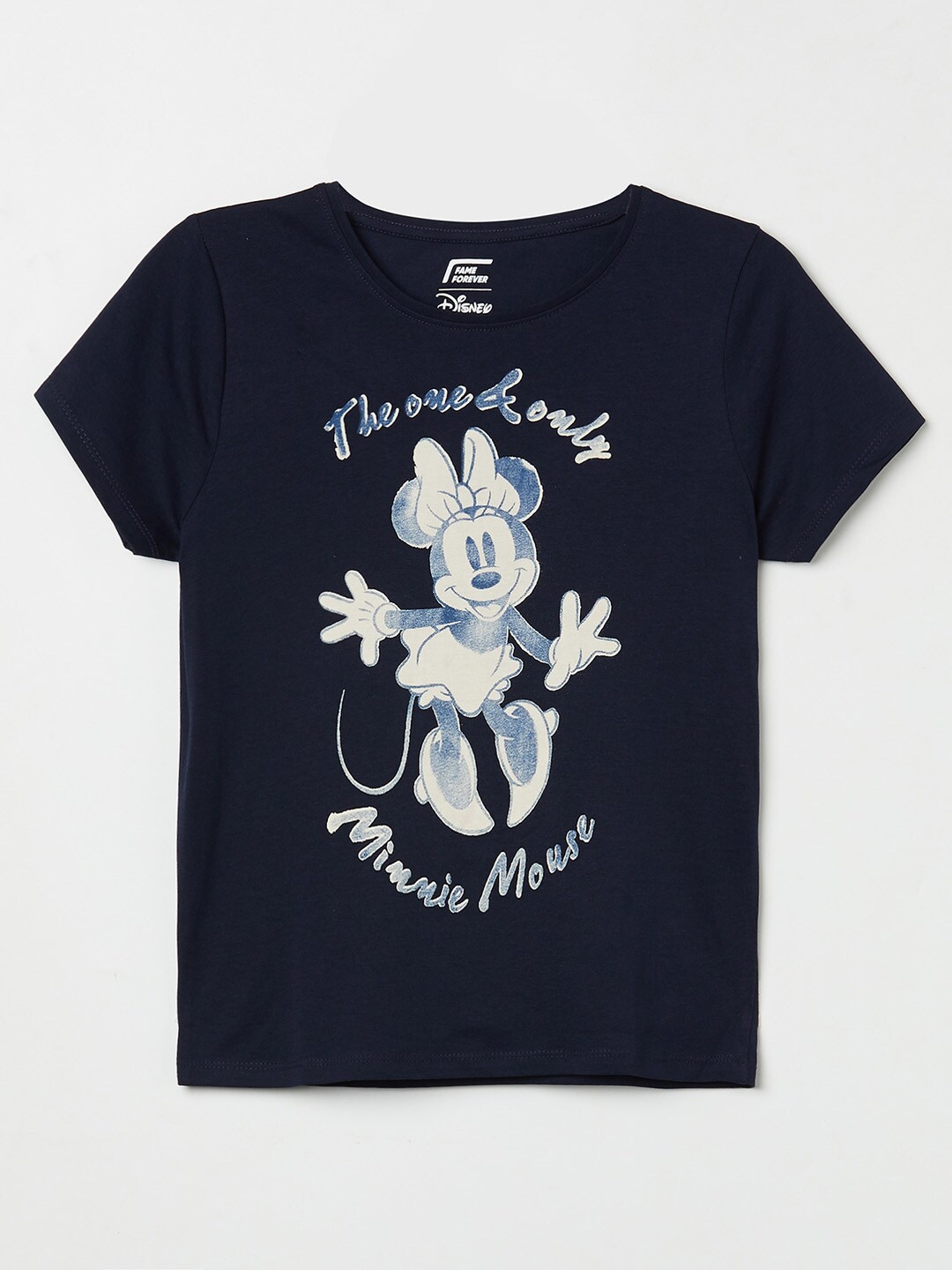 

Fame Forever by Lifestyle Girls Navy Blue Printed Pure Cotton Top
