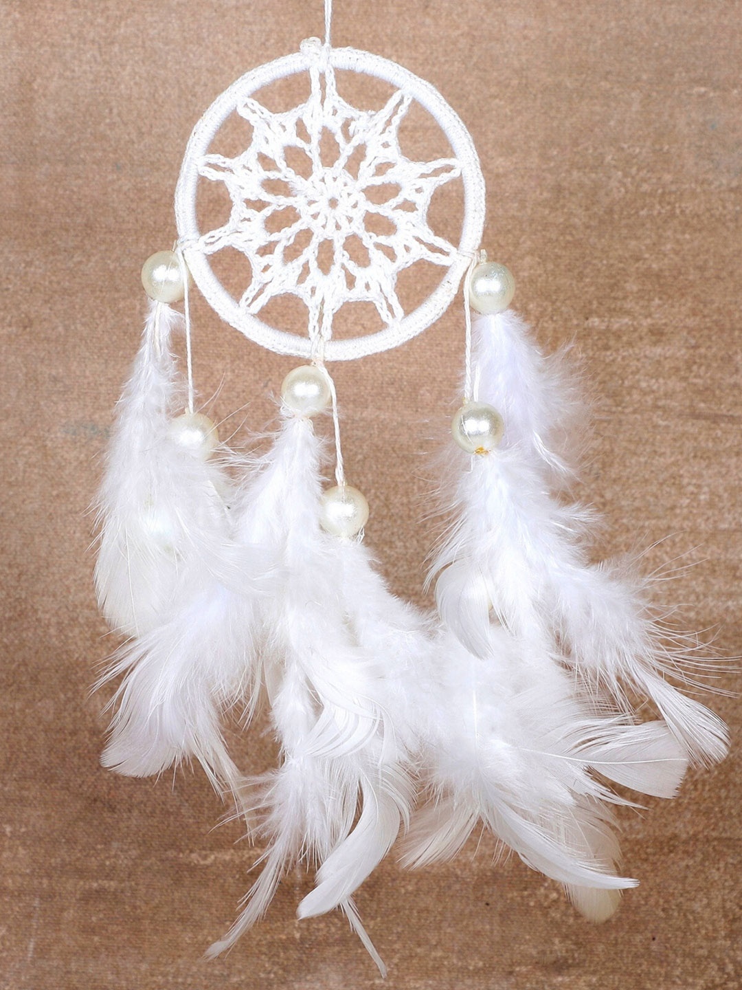 

Rooh White Handmade Crochet Car Hanging Windchime