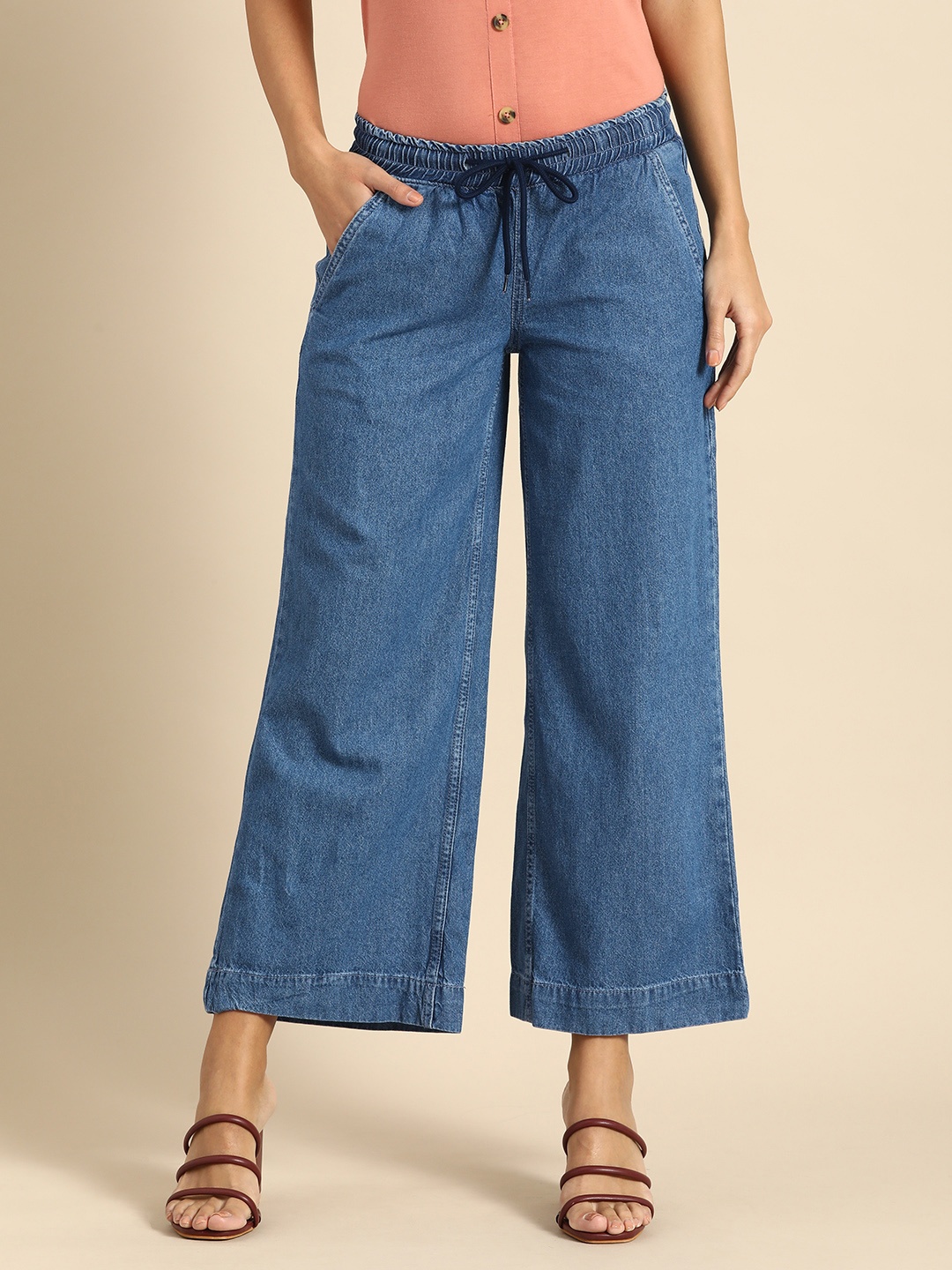 

all about you Women Blue Flared Fit Denim Culottes