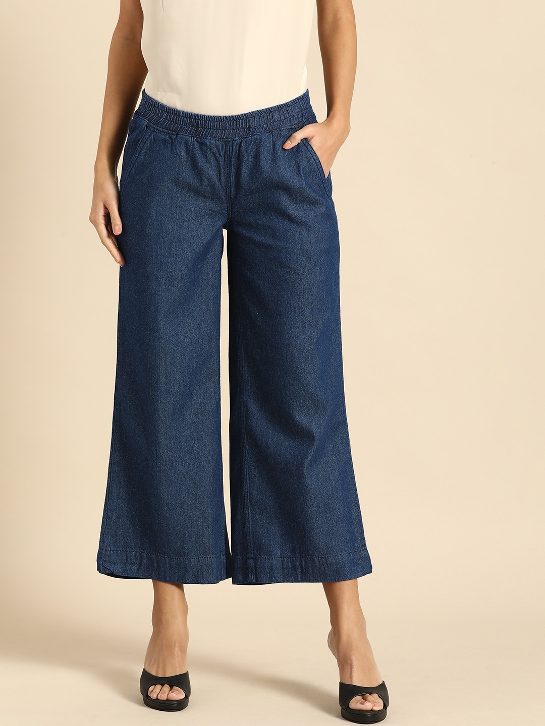 

all about you Women Blue Flared Fit Denim Culottes