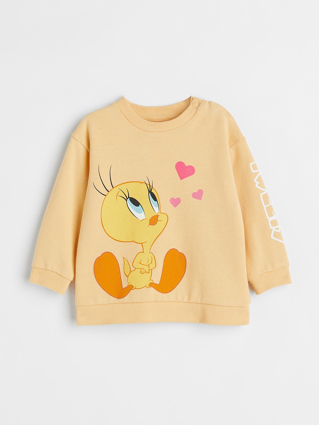 

H&M Girls Yellow & Multicoloured Printed Sweatshirt