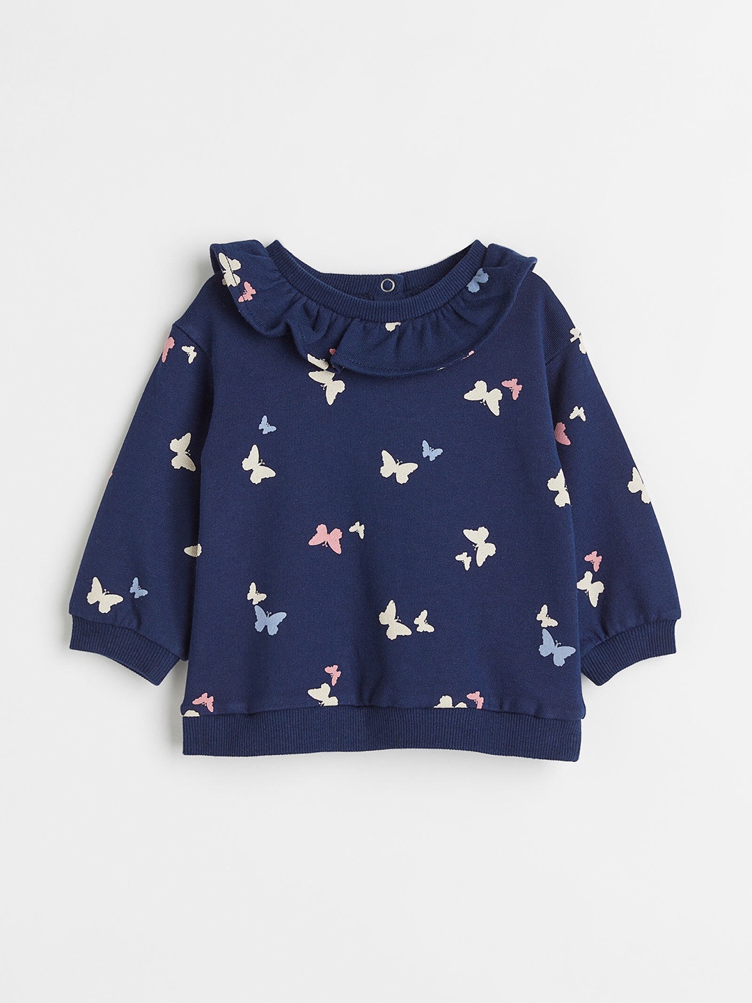 

H&M Girls Navy Blue & Pink Printed Sweatshirt