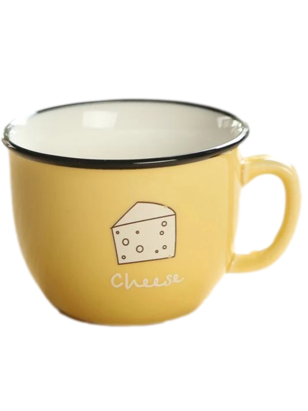 

BonZeaL Yellow & Black Printed Ceramic Glossy Cups