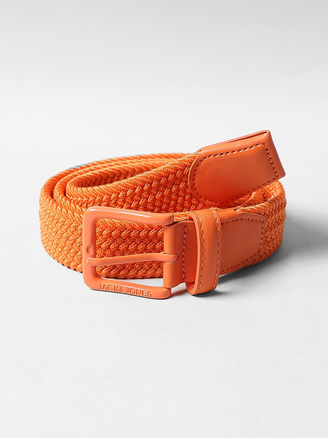 

Jack & Jones Men Orange Braided Belt