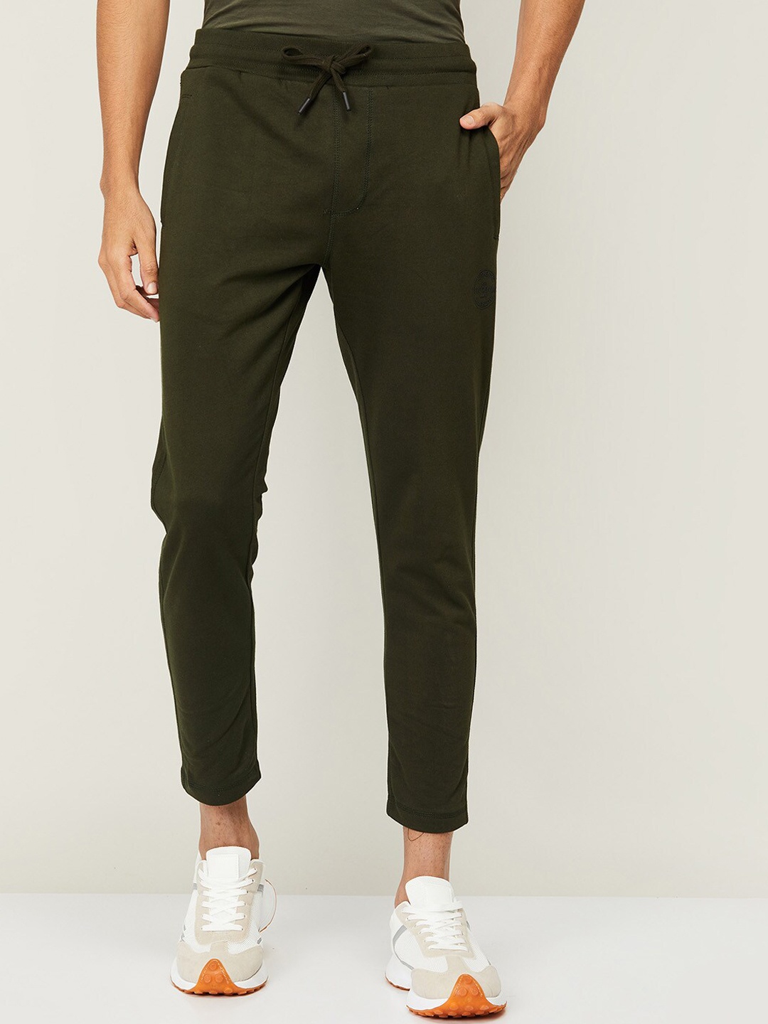 

Forca by Lifestyle Men Olive Green Solid Slim-Fit Track Pants