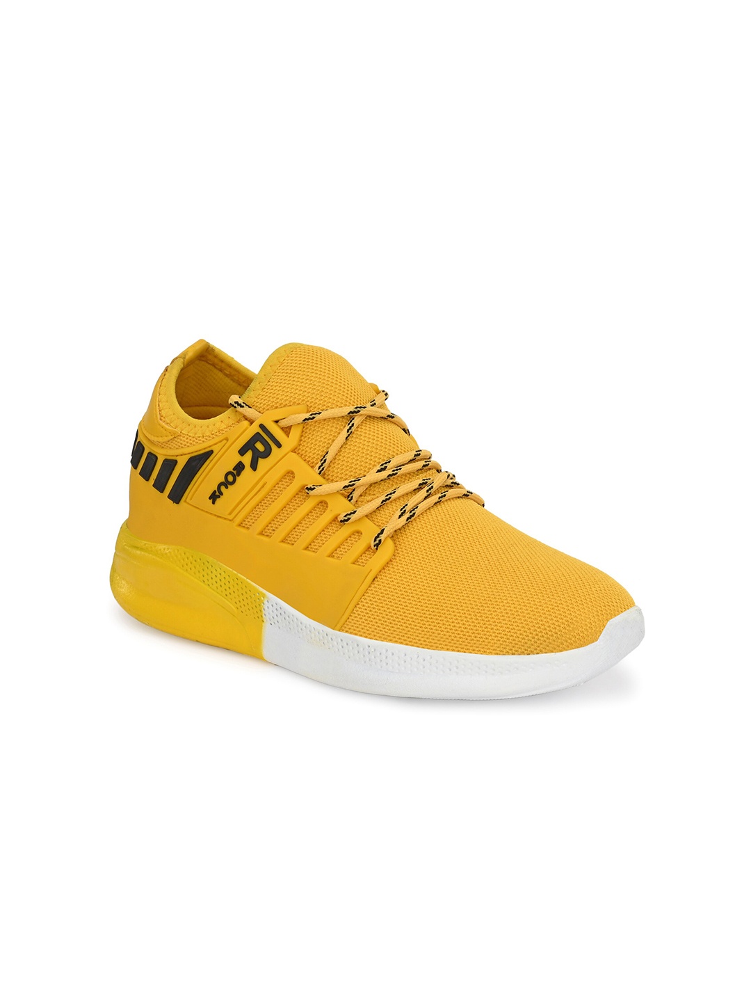 

JOKATOO Men Yellow & White Mesh Walking Shoes