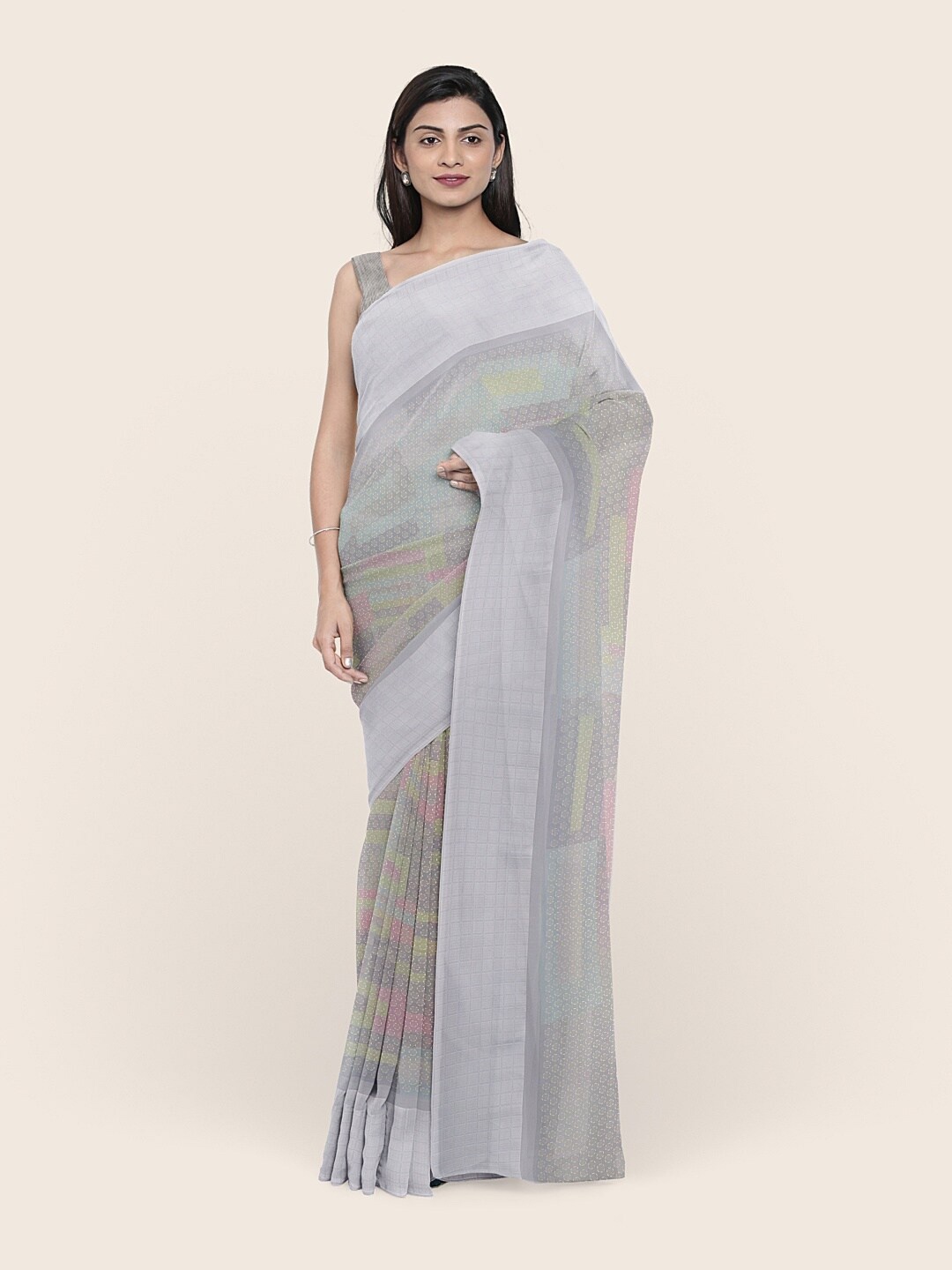 

Pothys Grey Printed Saree