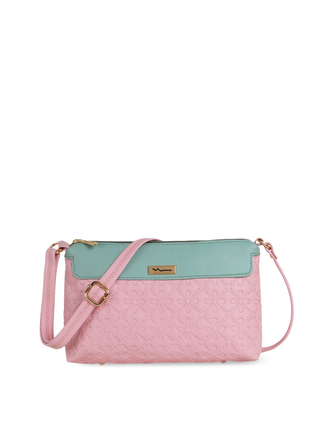 

SHINING STAR Peach-Coloured PU Structured Sling Bag