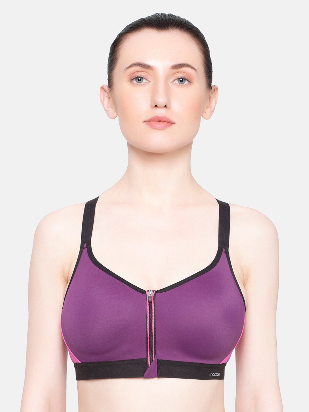 

Triumph Triaction 125 Padded Wireless Front Open Extreme Bounce Control Sports Bra, Purple