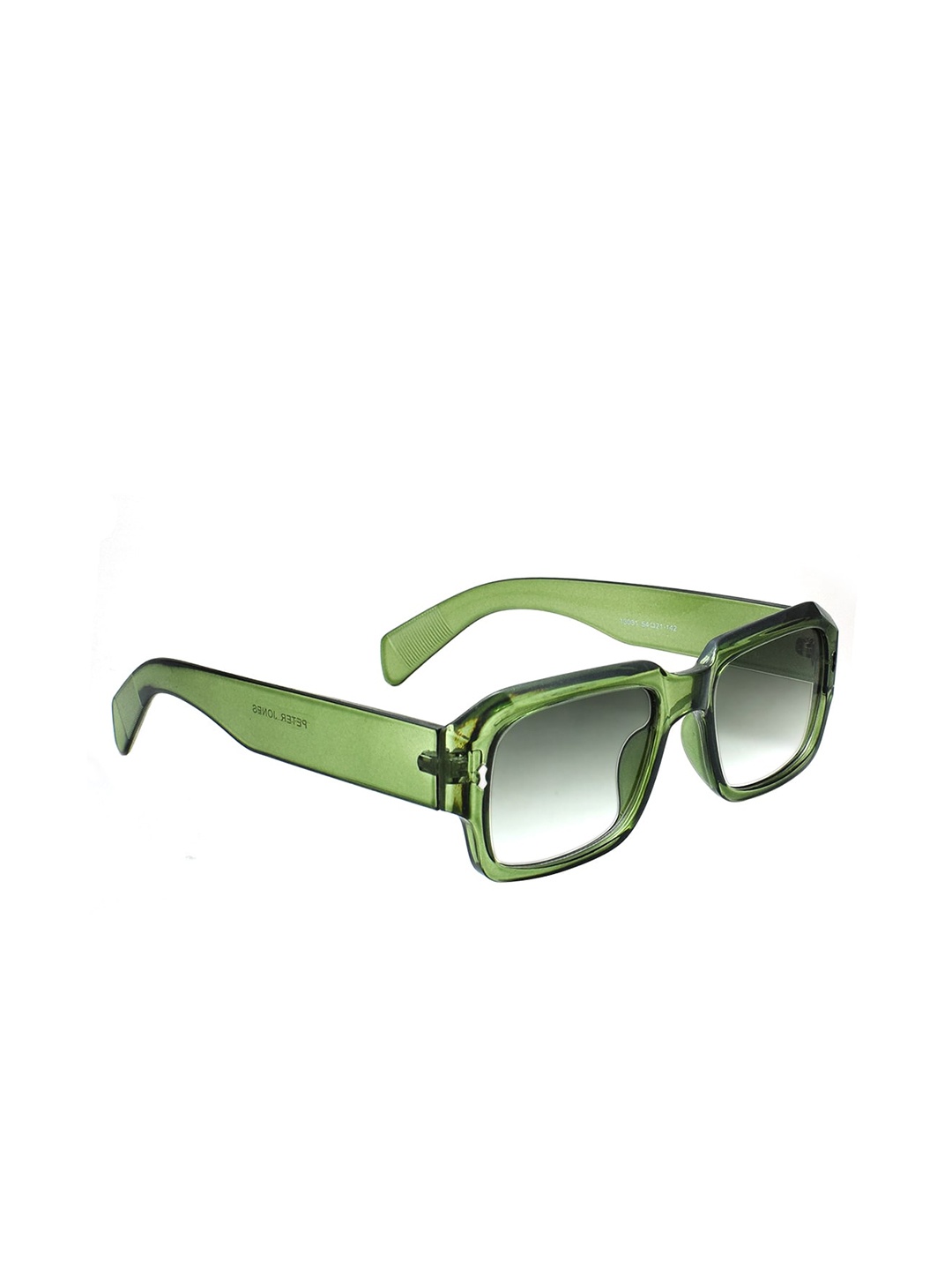 

Peter Jones Eyewear Unisex Grey Lens & Green Square Sunglasses With UV Protected Lens