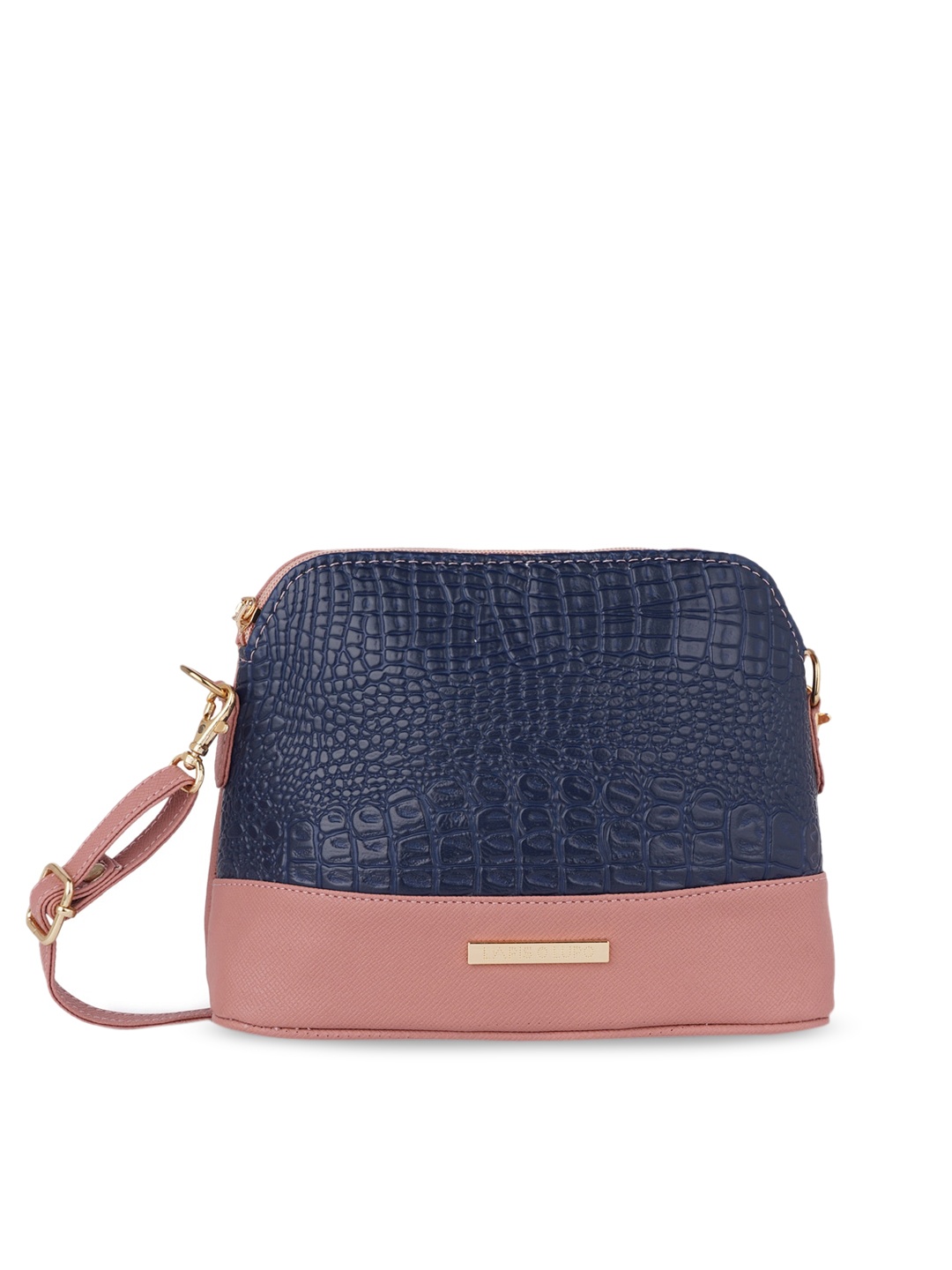 

Lapis O Lupo Pink & Navy Blue Colourblocked Swagger Sling Bag