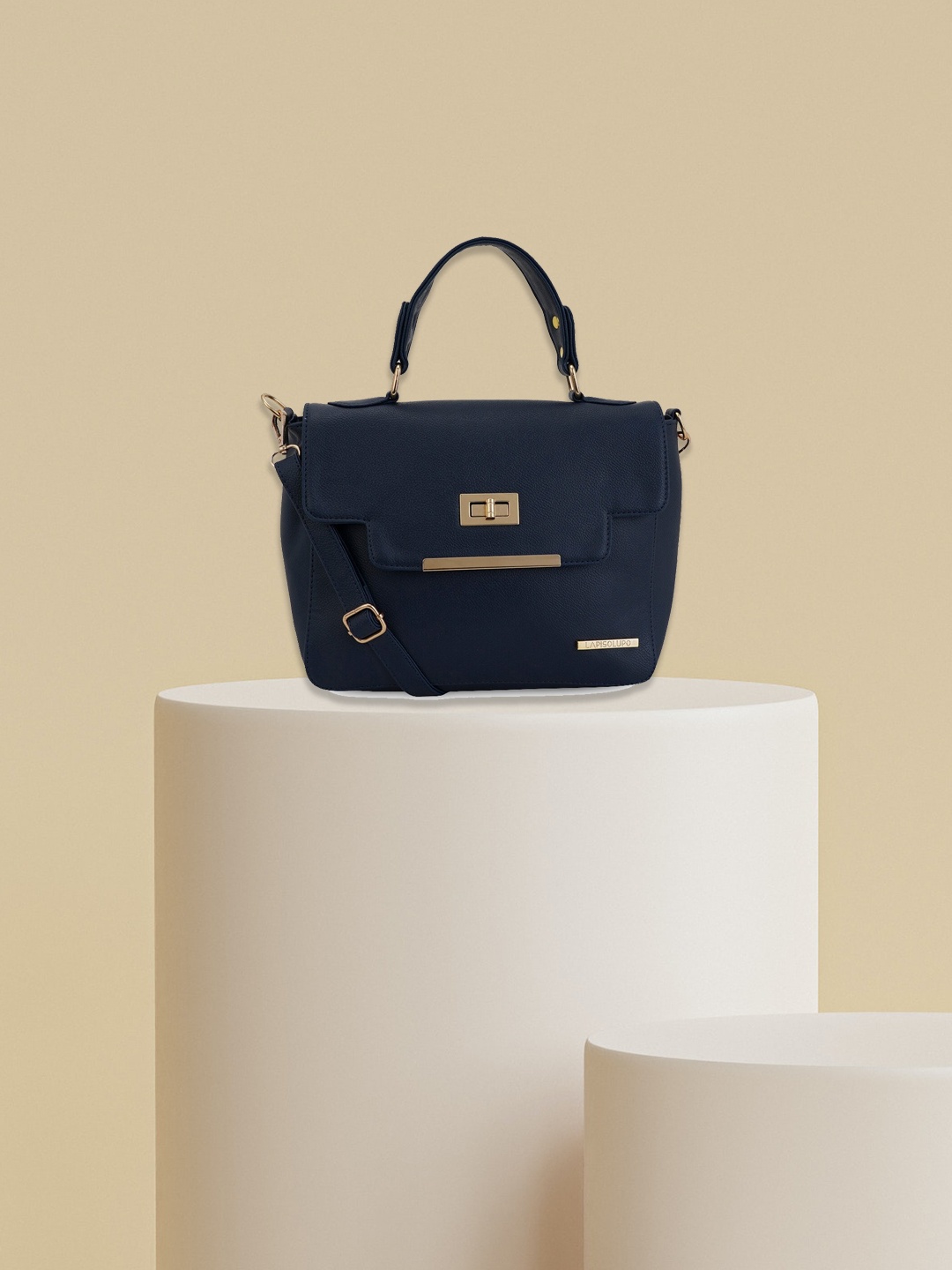 

Lapis O Lupo Black Structured Satchel