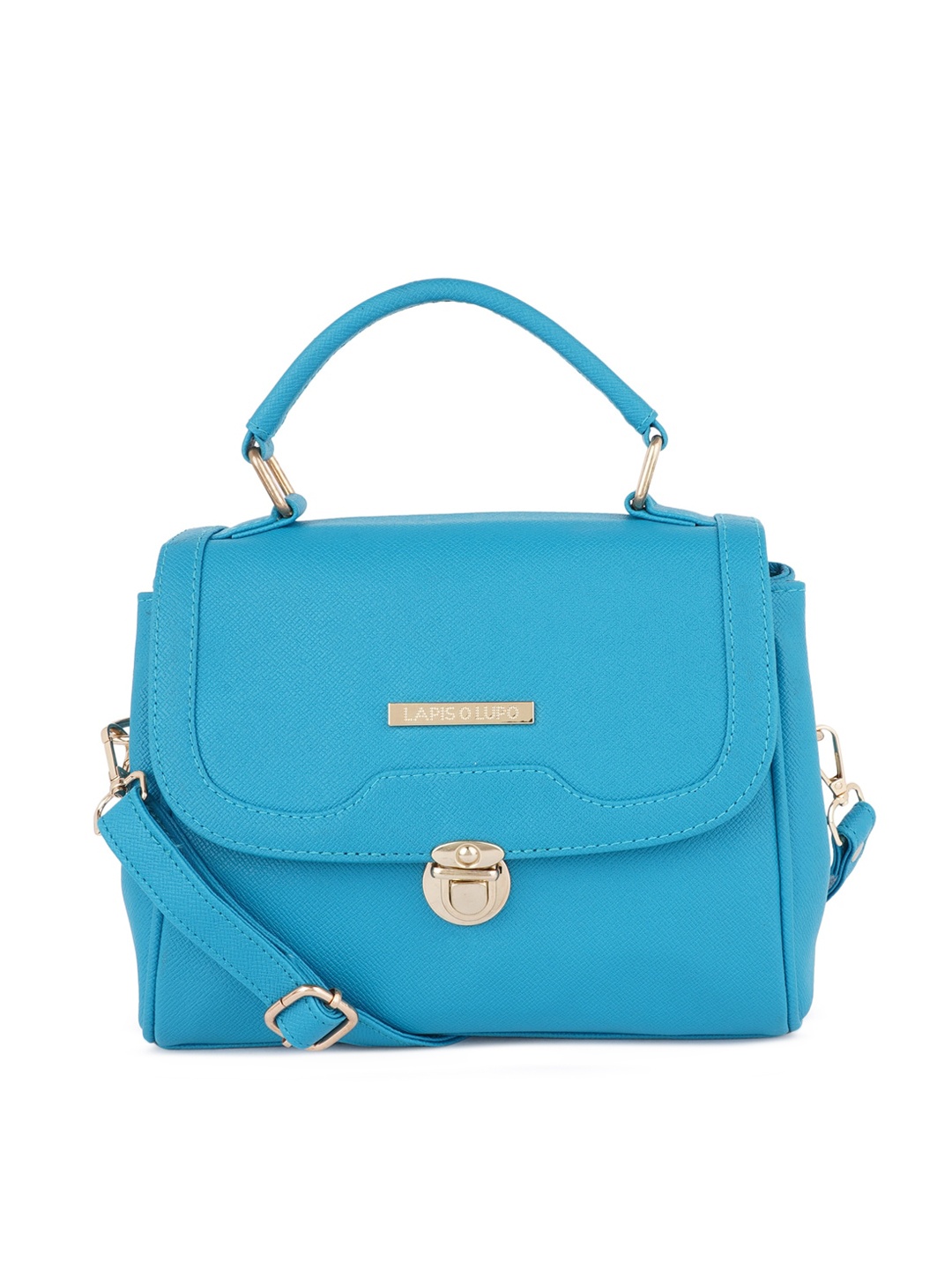 

Lapis O Lupo Turquoise Blue Structured Satchel Bag