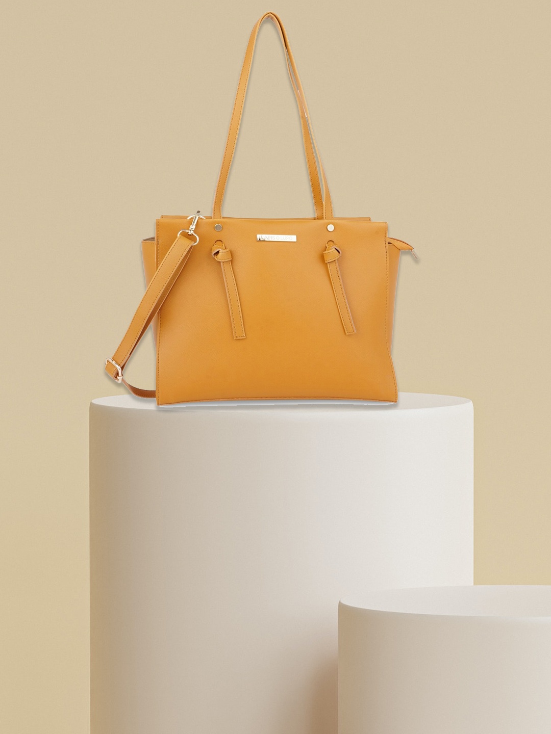 

Lapis O Lupo Mustard Structured Shoulder Bag