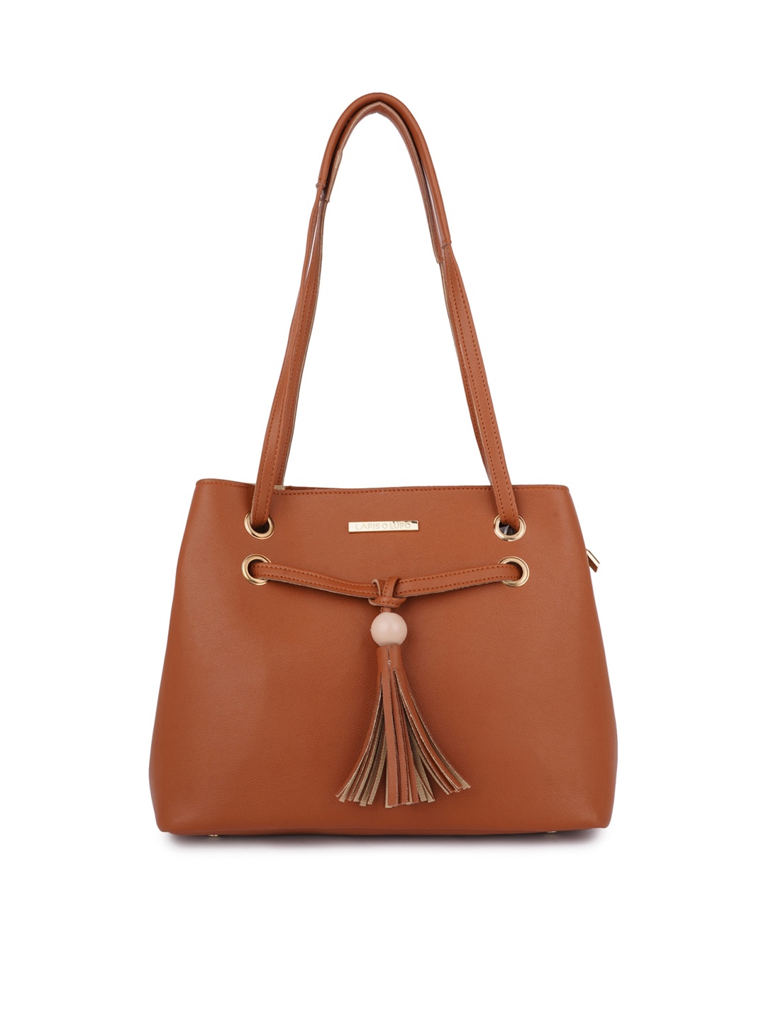 

Lapis O Lupo Women Tan Structured Shoulder Bag with Tassels