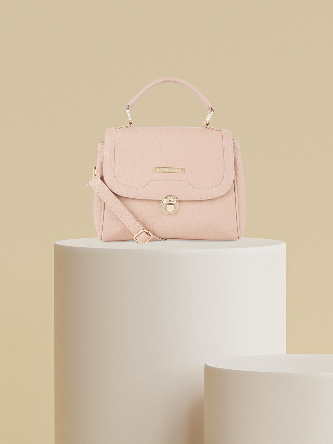 

Lapis O Lupo Women Beige Solid Structured Satchel Handbag