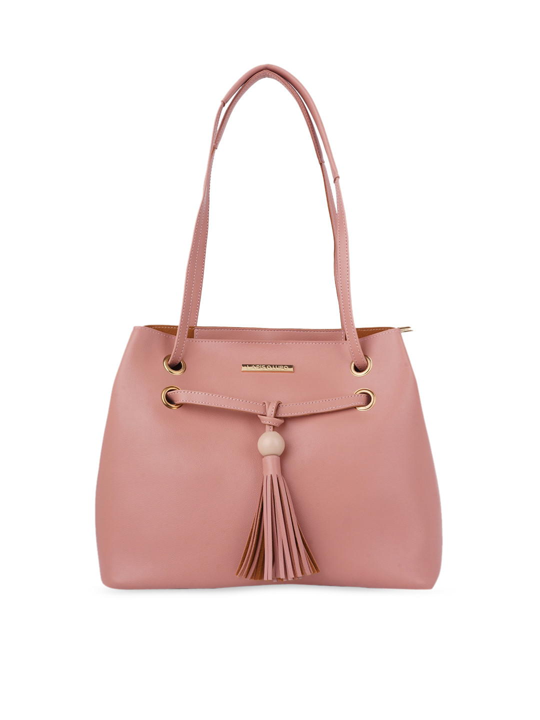 

Lapis O Lupo Pink Structured Shoulder Bag with Tasselled