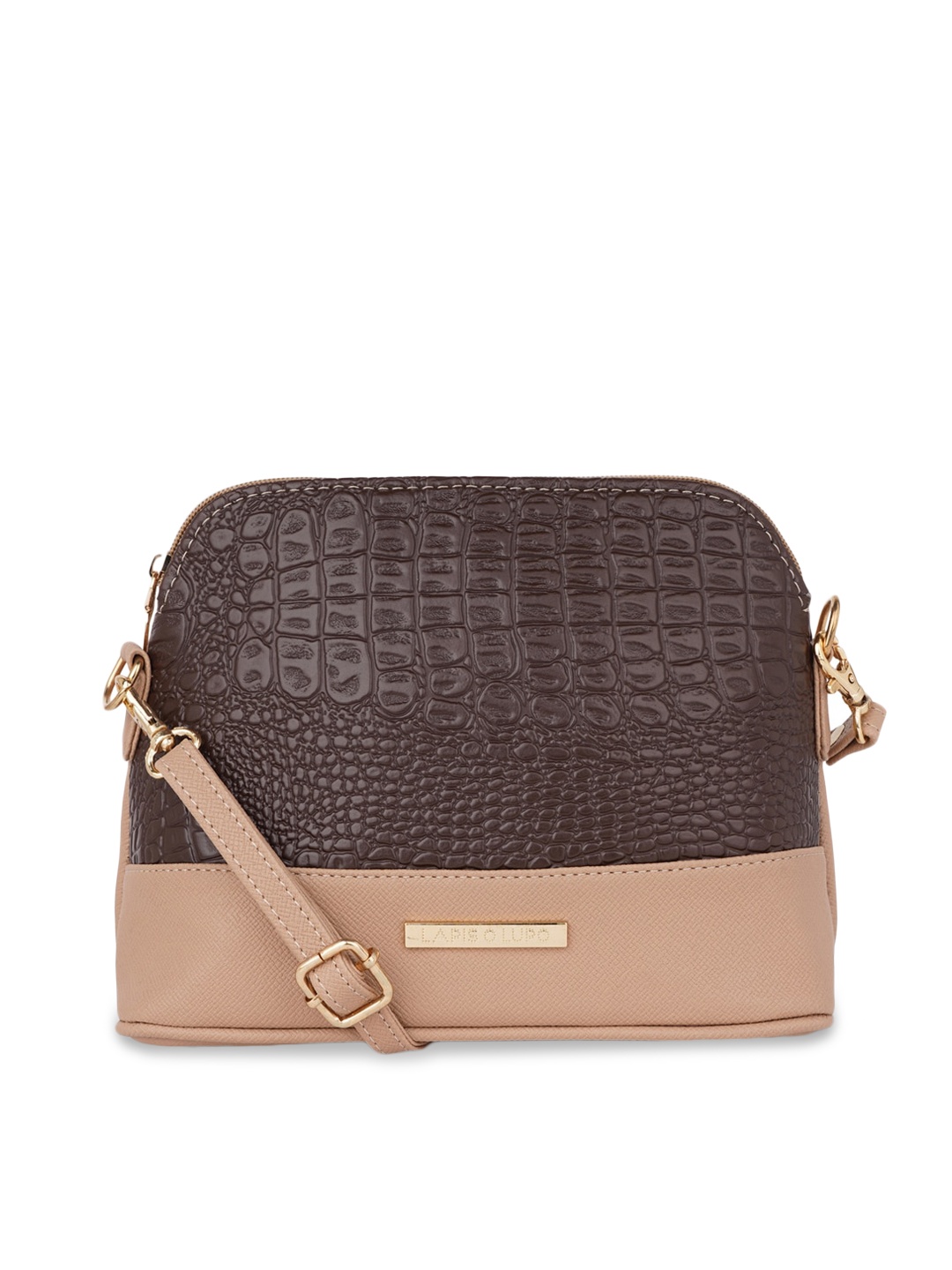 

Lapis O Lupo Beige Textured Structured Sling Bag