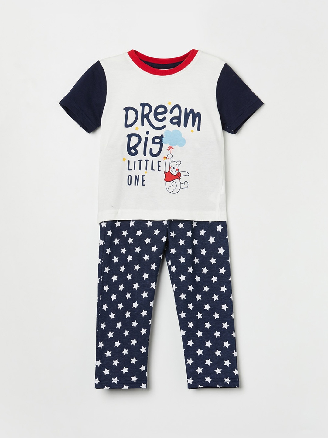 

Juniors by Lifestyle Boys Navy Blue & White Winnie The Pooh Printed Nightsuit