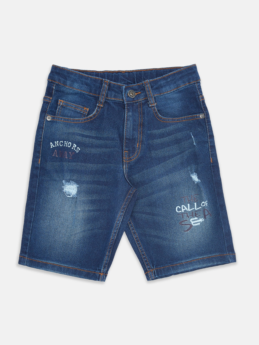 

Pantaloons Junior Boys Blue Washed Denim Shorts