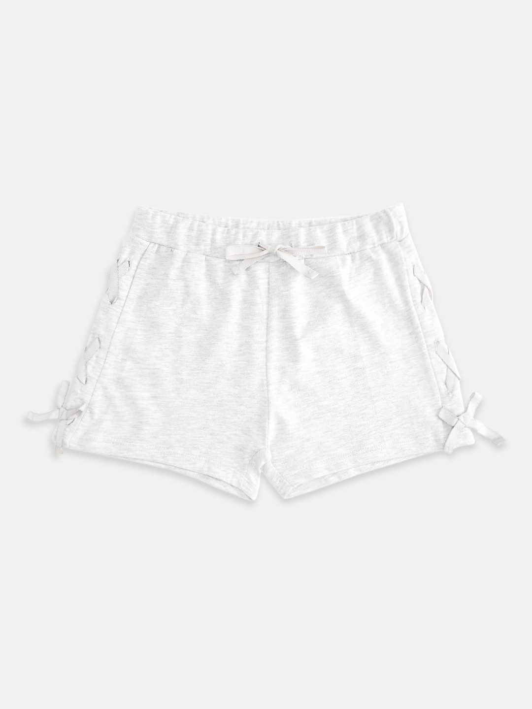 

Pantaloons Junior Girls Grey Melange Cotton Regular Shorts