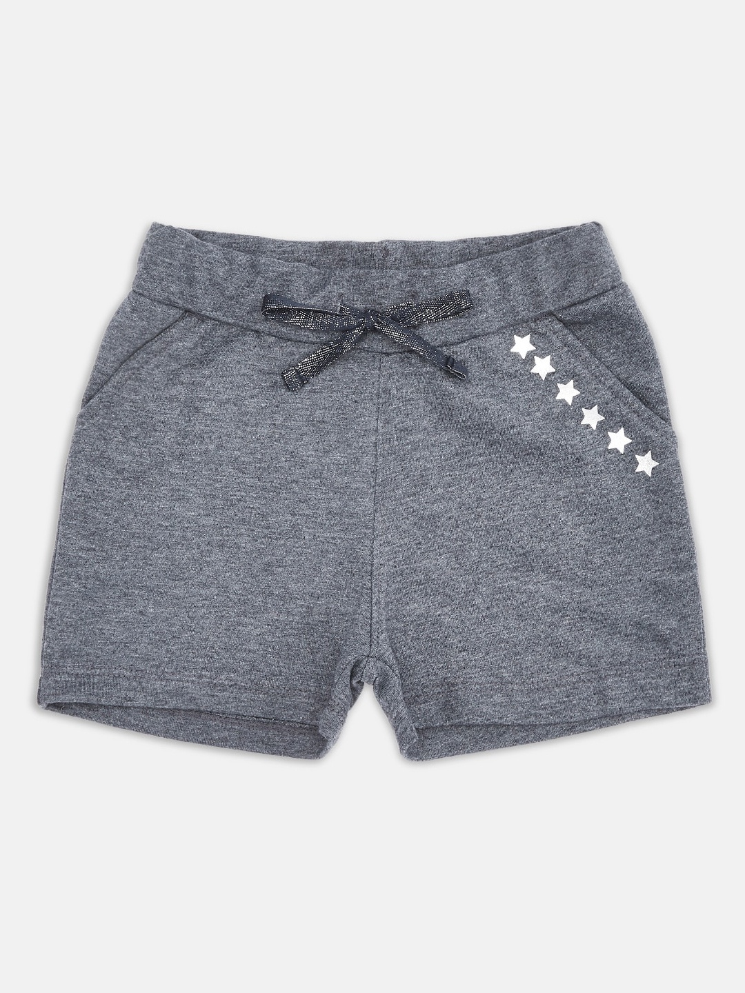 

Pantaloons Junior Girls Grey Shorts, Grey melange