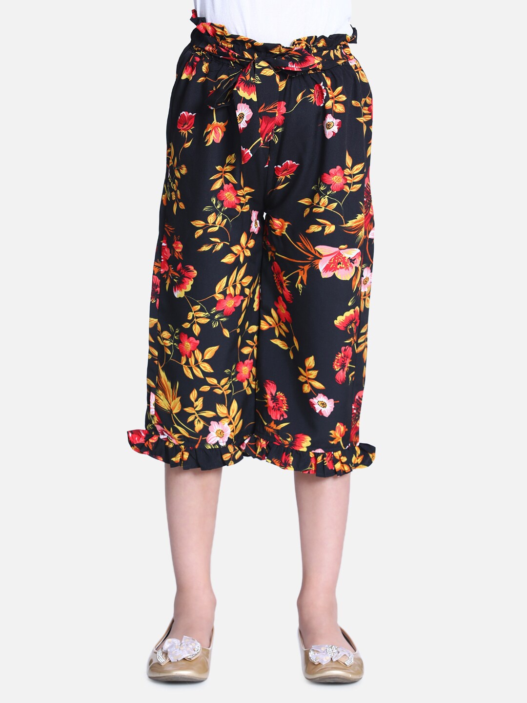 

Cutiekins Girls Black & Red Printed Capris