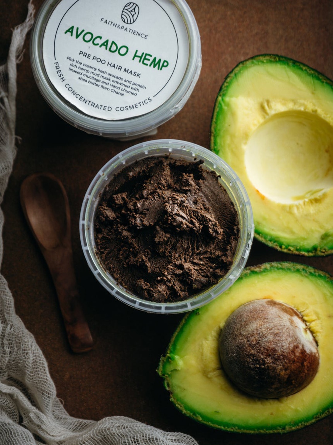 

FAITH&PATIENCE Avocado Hemp Pre Poo Vegan Hair Mask - 200 g, Brown