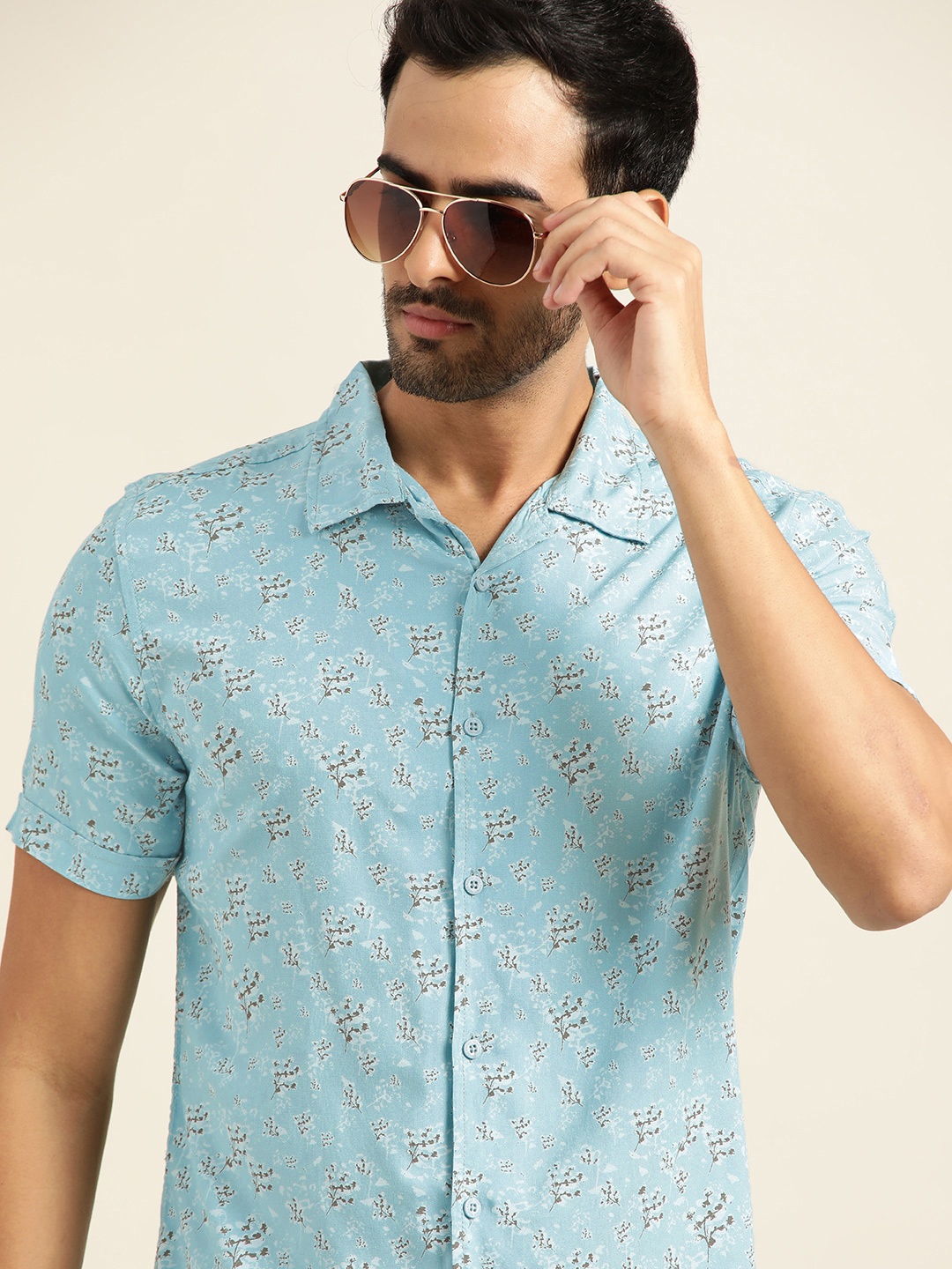 

Moda Rapido Men Blue Slim Fit Floral Printed Casual Shirt