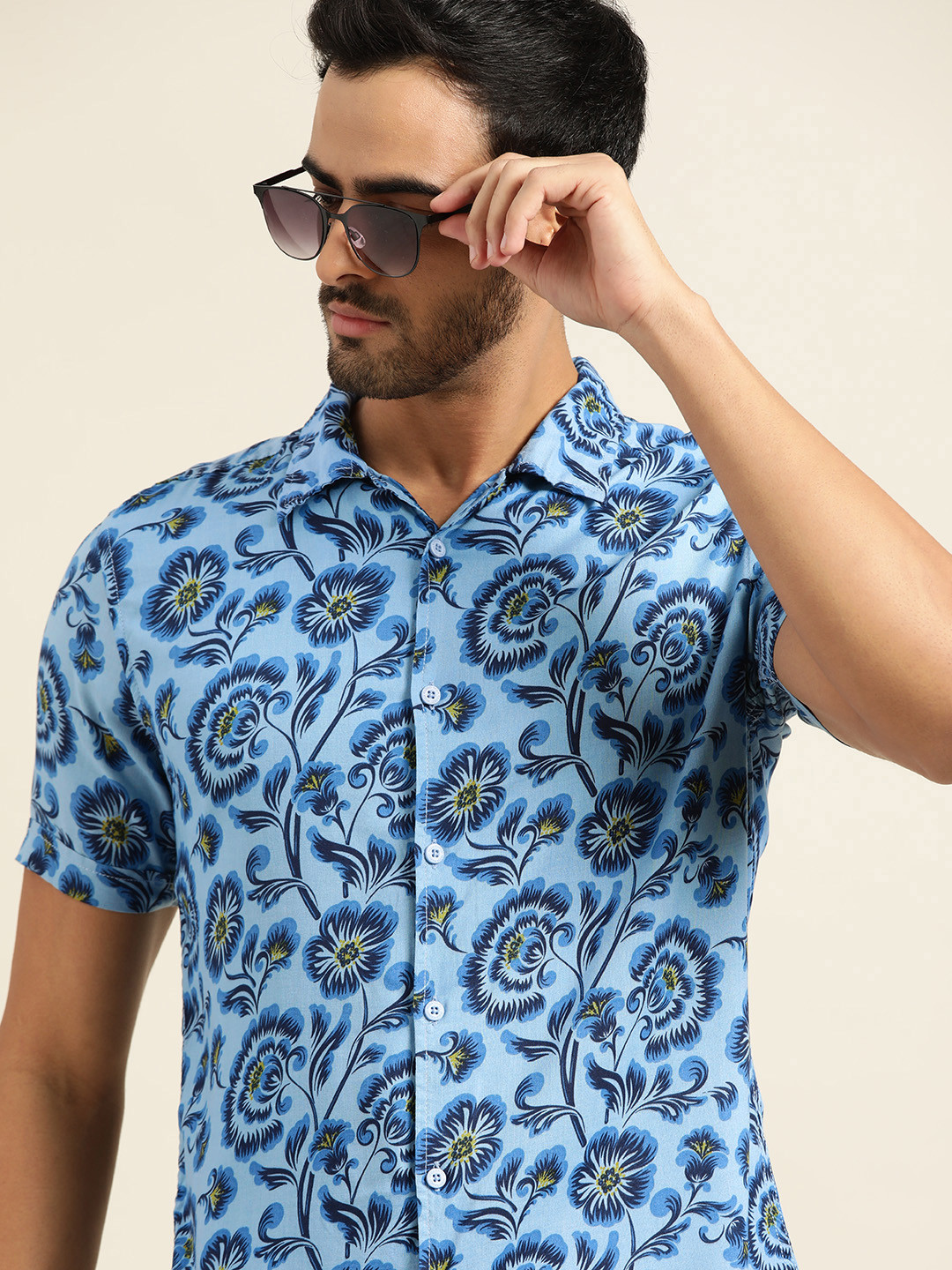 

Moda Rapido Men Blue Slim Fit Printed Casual Shirt