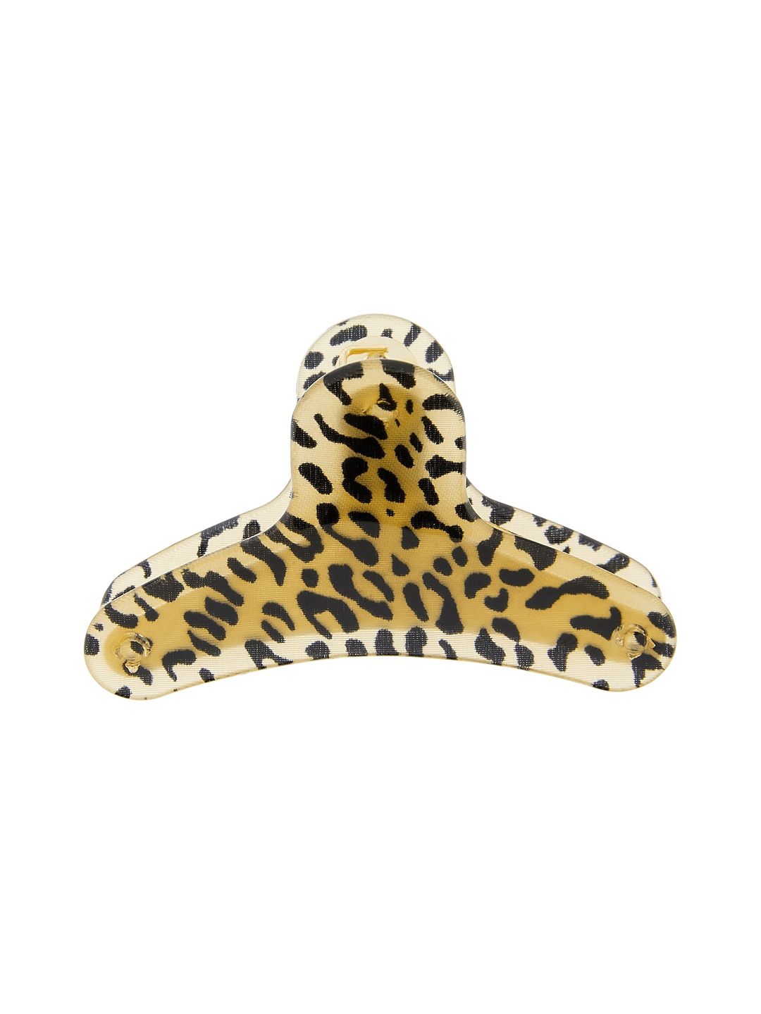 

Accessorize Women Mustard Yellow & Black Leopard Print Claw Clip