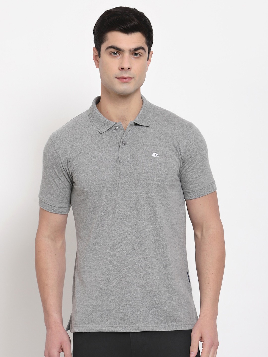 

Allen Cooper Men Grey Polo Collar T-shirt