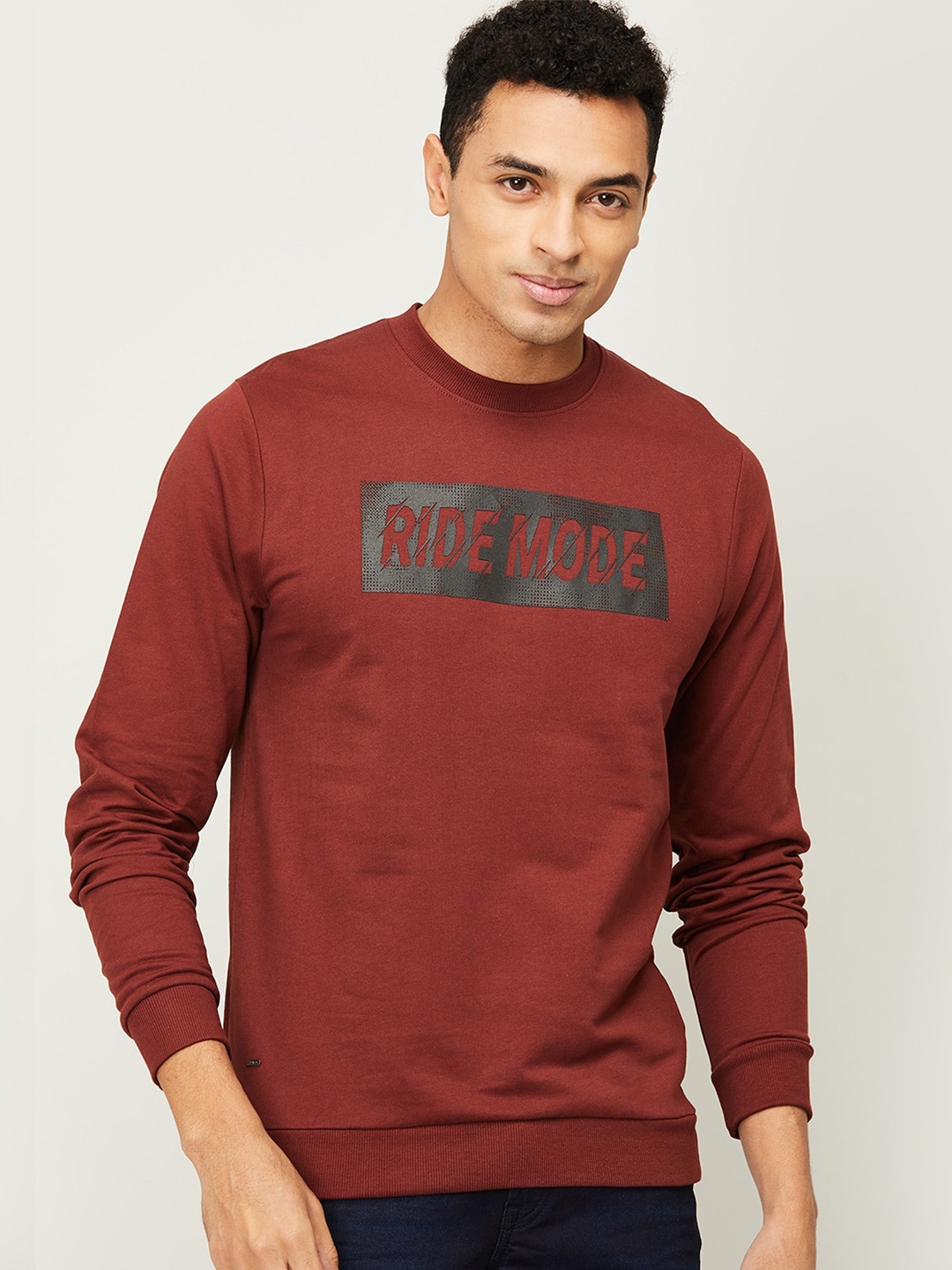 

Forca by Lifestyle Men Brown Printed Sweatshirt