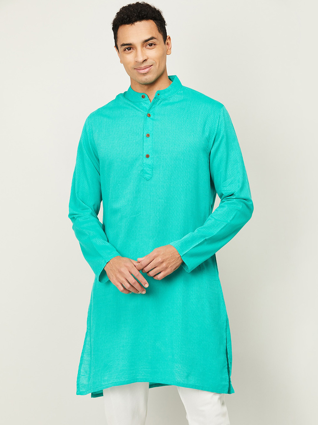 

Melange by Lifestyle Men Green Thread Work Kurta