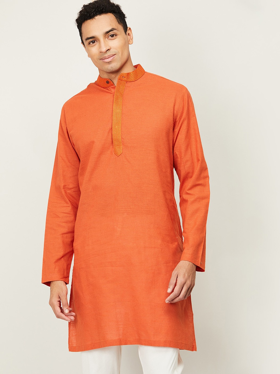 

Melange by Lifestyle Men Orange Kurta