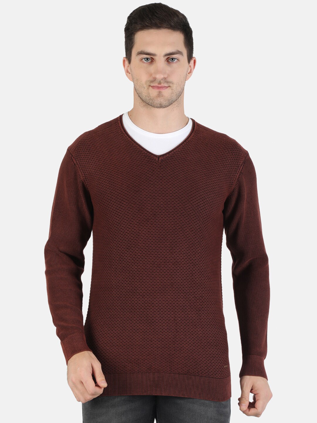 

Monte Carlo Men Maroon Solid Pullover