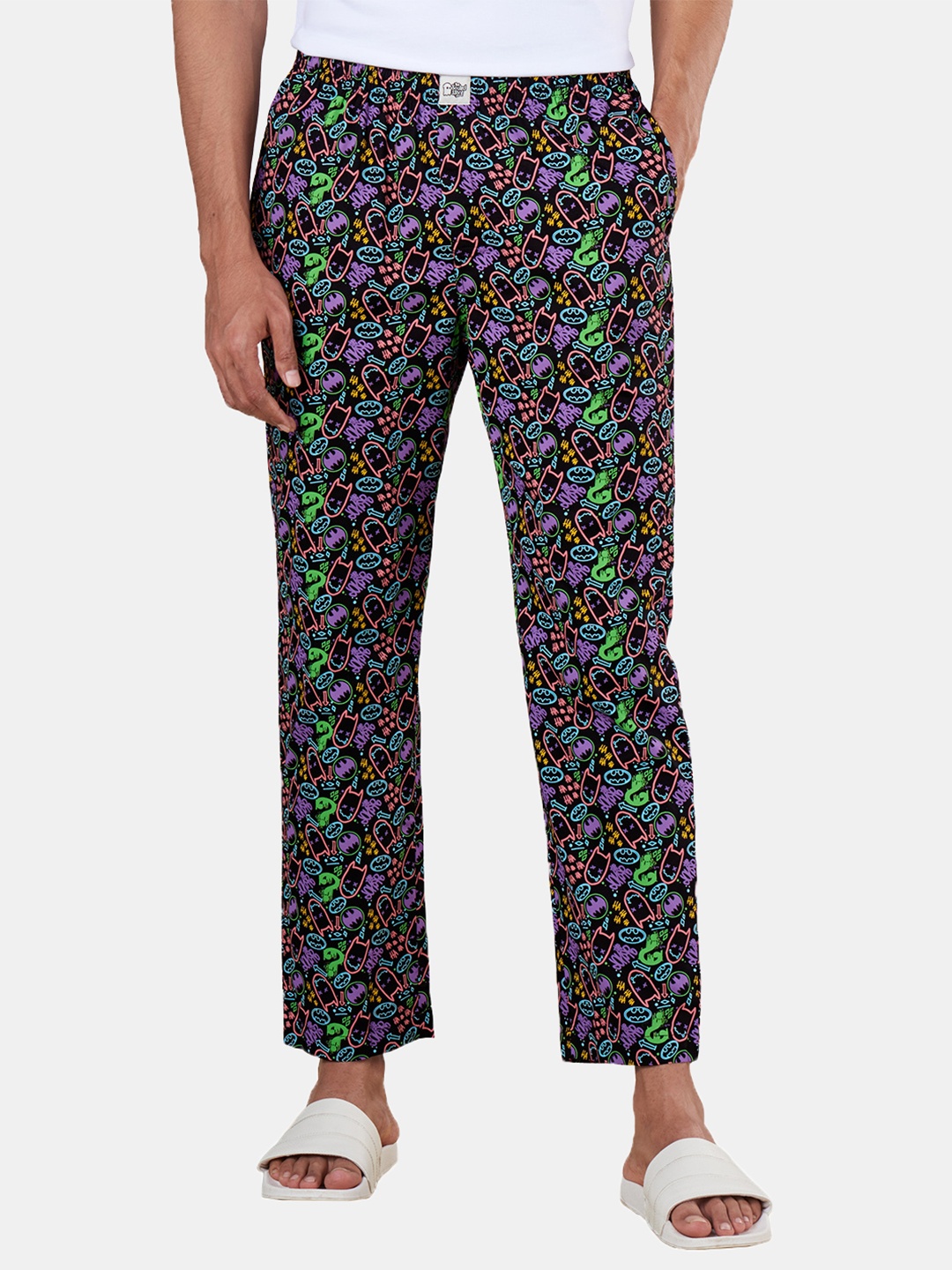 

The Souled Store Men Black & Blue Batman Vs Joker Printed Cotton Lounge Pants